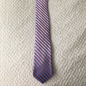 Michael Kors pink tie with blue stripes